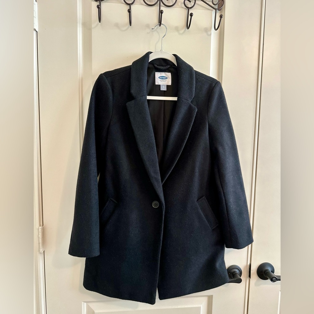 Old Navy Women's Wool Blend Black Coat